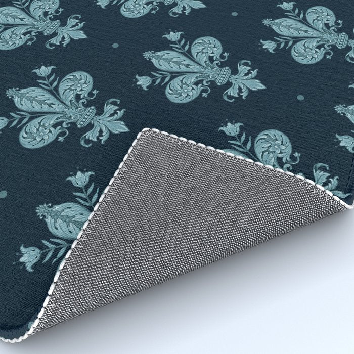 Royal Fleur De Lis In Navy Rug Gallery Image 4