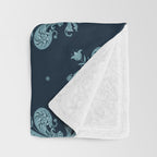 Royal Fleur De Lis In Navy Throw Blanket Gallery Image 3