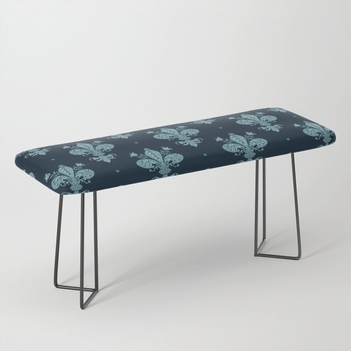 Royal Fleur De Lis In Navy Bench Gallery Image 1