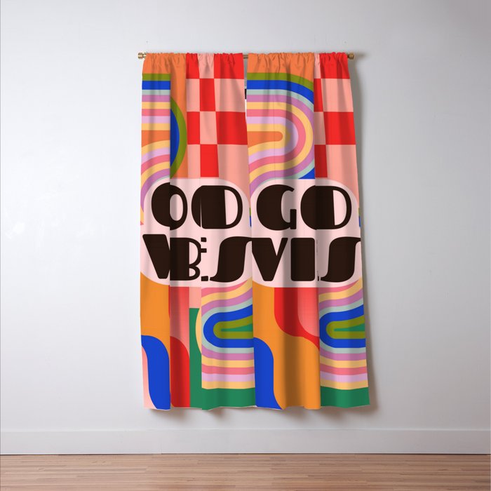 Good Vibes 4 Window Curtain Gallery Image 3