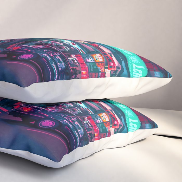 Cyberpunk Tokyo Street Pillow Sham Gallery Image 3
