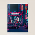 Cyberpunk Tokyo Street Stationery Card Gallery Image 2