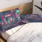 Cyberpunk Tokyo Street Pillow Sham Gallery Image 2