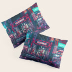 Cyberpunk Tokyo Street Pillow Sham Gallery Image 3