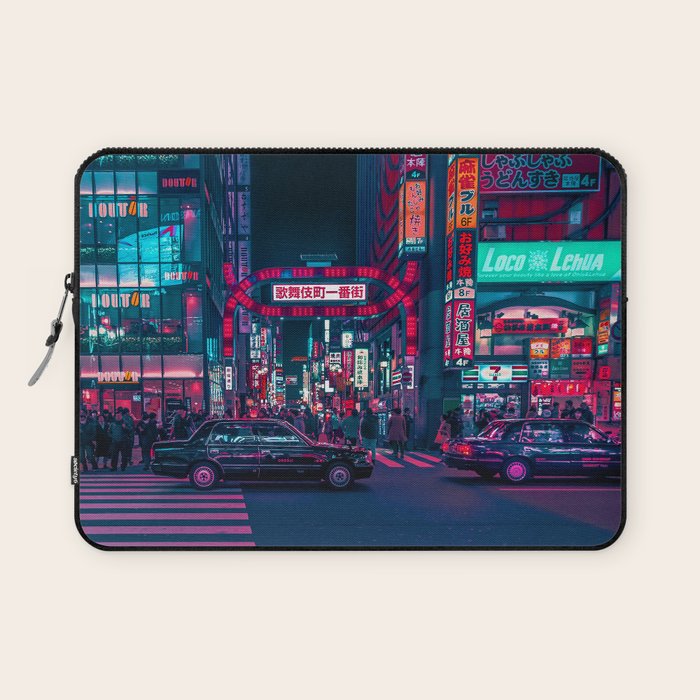Cyberpunk Tokyo Street Laptop Sleeve Gallery Image 1