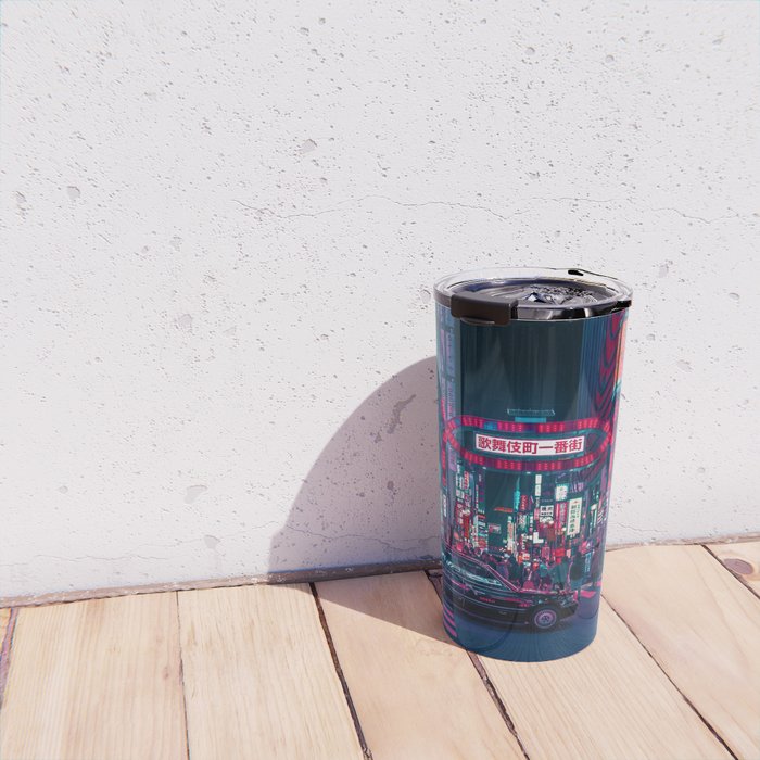 Cyberpunk Tokyo Street Travel Mug Gallery Image 4