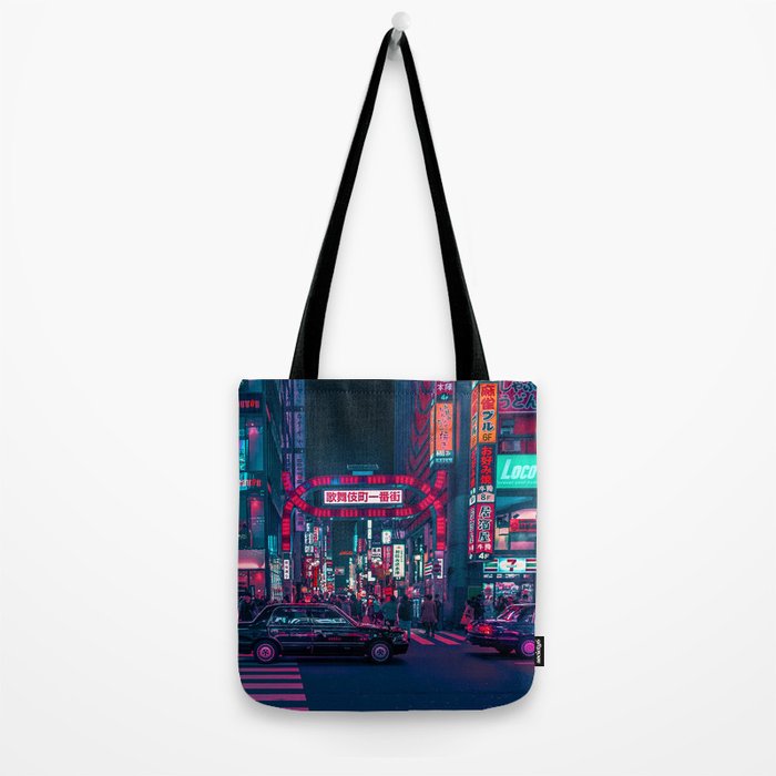 Cyberpunk Tokyo Street Tote Bag Gallery Image 2