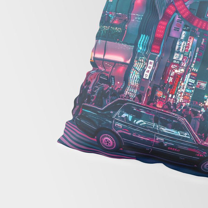 Cyberpunk Tokyo Street Pillow Sham Gallery Image 4