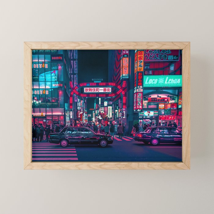 Cyberpunk Tokyo Street Mini Art Print