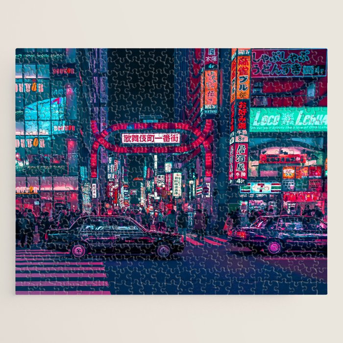 Cyberpunk Tokyo Street Jigsaw Puzzle Gallery Image 1
