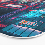 Cyberpunk Tokyo Street Bath Mat Gallery Image 3