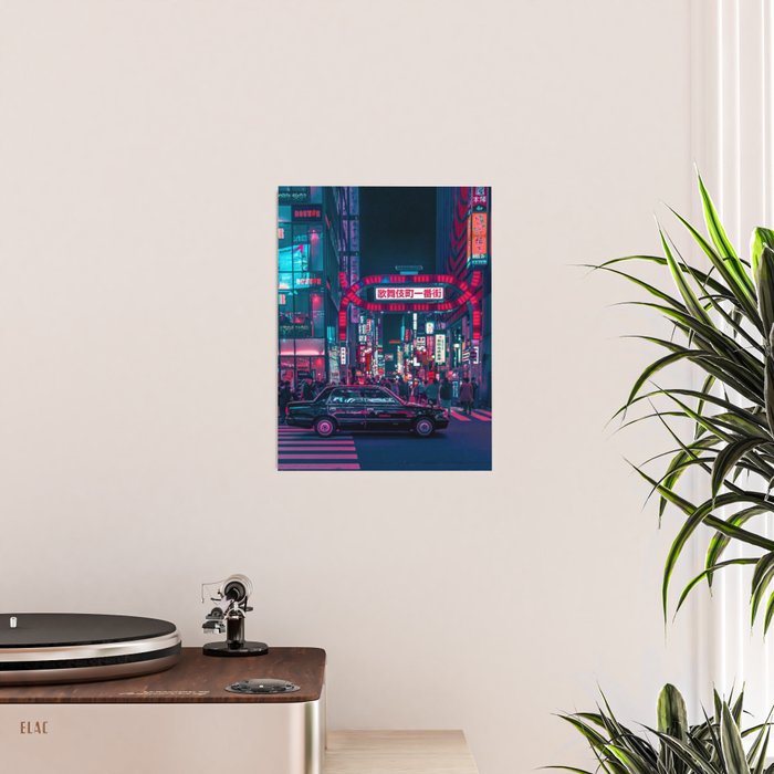 Cyberpunk Tokyo Street Poster Gallery Image 2