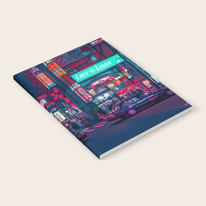 Cyberpunk Tokyo Street Notebook Gallery Image 1