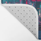Cyberpunk Tokyo Street Bath Mat Gallery Image 2