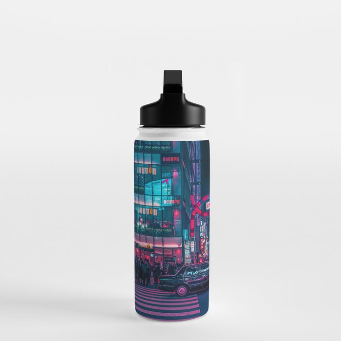 Cyberpunk Tokyo Street Water Bottle Gallery Image 3