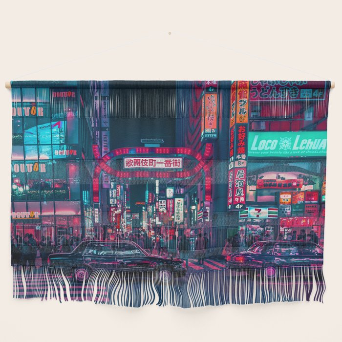 Cyberpunk Tokyo Street Wall Hanging Gallery Image 1