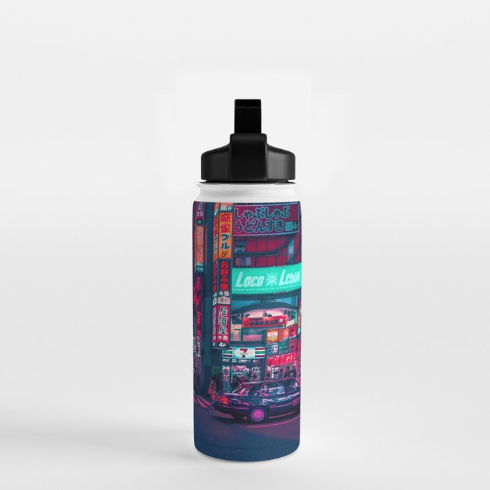Cyberpunk Tokyo Street Water Bottle Gallery Image 2