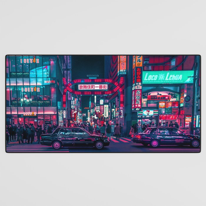 Cyberpunk Tokyo Street Desk Mat Gallery Image 3