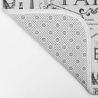 Vintage Paris Black And White Nostalgic Pattern Bath Mat Gallery Image 2
