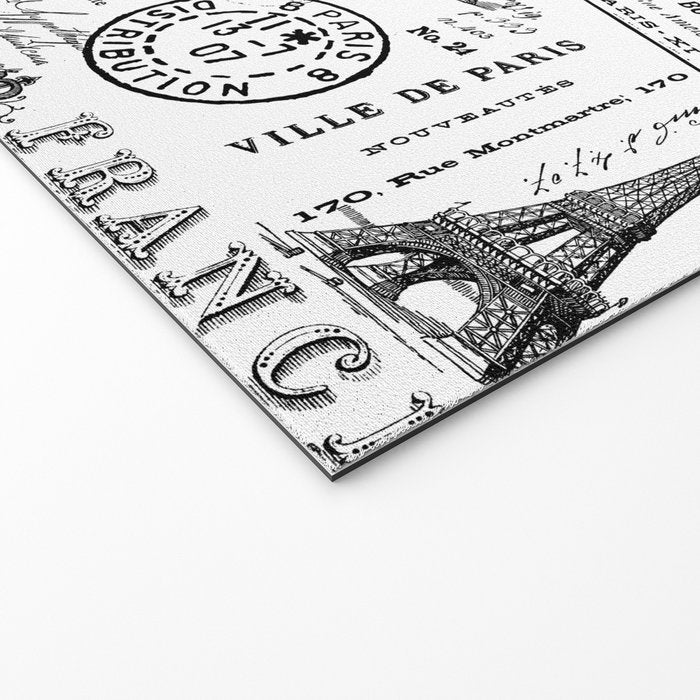 Vintage Paris Black And White Nostalgic Pattern Welcome Mat Gallery Image 2