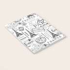 Vintage Paris Black And White Nostalgic Pattern Notebook Gallery Image 3
