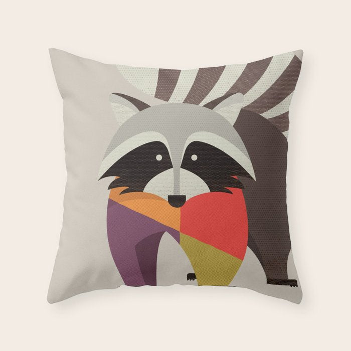 Raccoon Throw Pillow Gallery Image 6