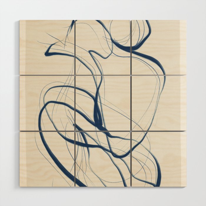 Minimal Abstract Line Art 16 Wood Wall Art Gallery Image 1