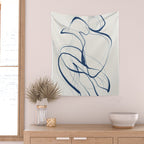 Minimal Abstract Line Art 16 Wall Tapestry Gallery Image 2