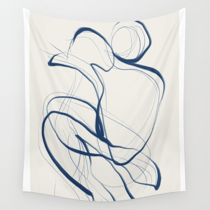 Minimal Abstract Line Art 16 Wall Tapestry Gallery Image 4