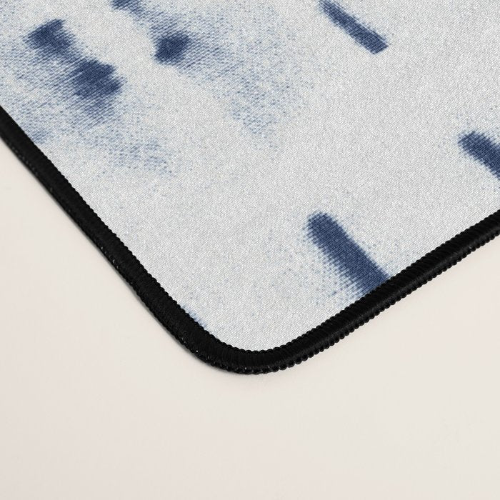 Blue indigo stripes over white shibori tie dye pattern Desk Mat Gallery Image 4