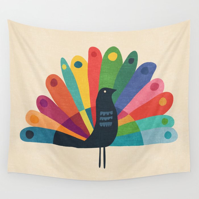 Whimsical Peacok Wall Tapestry Gallery Image 4