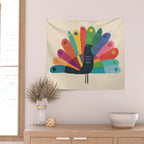 Whimsical Peacok Wall Tapestry Gallery Image 2