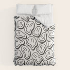 Black and white happy face pattern Comforter Gallery Image 6