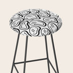 Black and white happy face pattern Stool Gallery Image 2