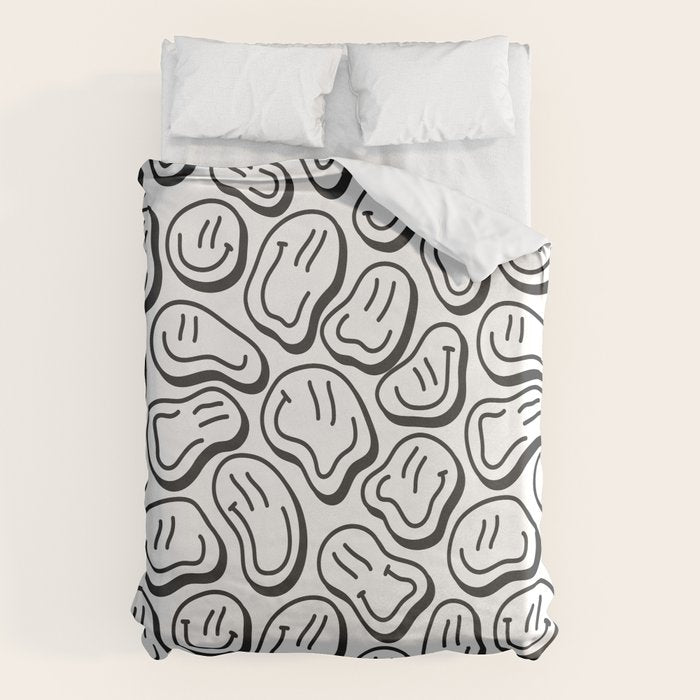Black and white happy face pattern Duvet Cover Gallery Image 6