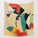 Colorful Abstract Horses 1 Wall Tapestry Gallery Image 4