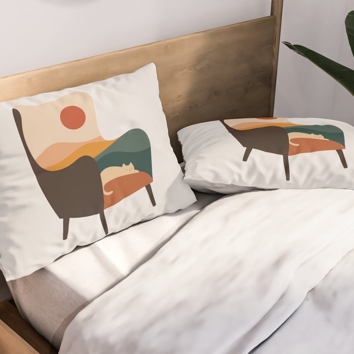 Cat Landscape 75 Pillow Sham Gallery Image 2