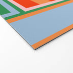Striped Modular Bold & Colorful Geometric Pattern in Orange Green Light Blue Pink Welcome Mat Gallery Image 2