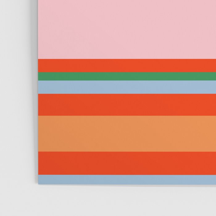 Striped Modular Bold & Colorful Geometric Pattern in Orange Green Light Blue Pink Poster Gallery Image 3