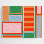 Striped Modular Bold & Colorful Geometric Pattern in Orange Green Light Blue Pink Jigsaw Puzzle Gallery Image 1
