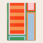 Striped Modular Bold & Colorful Geometric Pattern in Orange Green Light Blue Pink Notebook Gallery Image 4