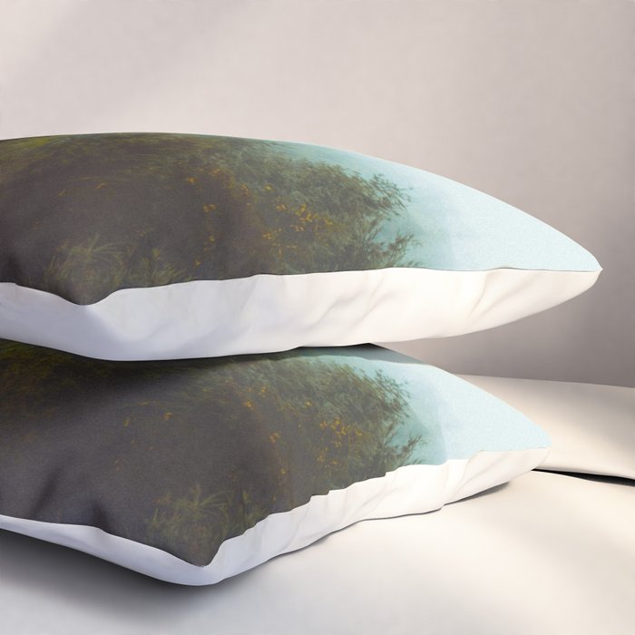Landscape Pine Forest Green Evergreen Trees Minimalist Simple Landscape Pillow Sham Gallery Image 3