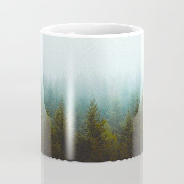 Landscape Pine Forest Green Evergreen Trees Minimalist Simple Landscape Coffee Mug Gallery Image 4
