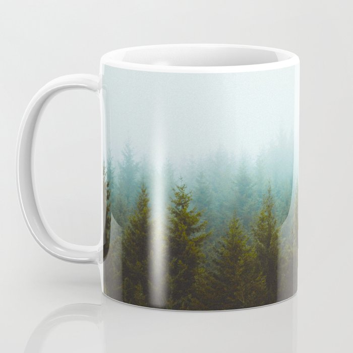 Landscape Pine Forest Green Evergreen Trees Minimalist Simple Landscape Coffee Mug Gallery Image 3