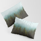 Landscape Pine Forest Green Evergreen Trees Minimalist Simple Landscape Pillow Sham Gallery Image 3