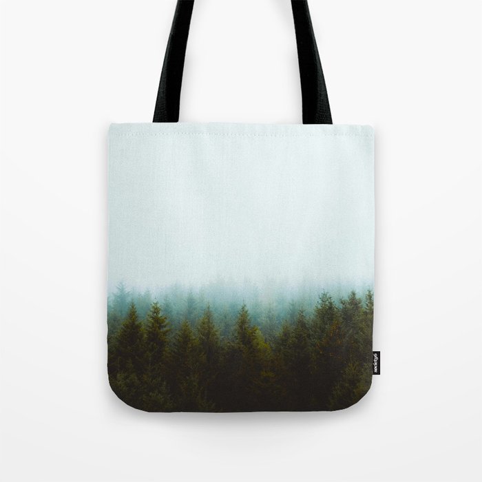 Landscape Pine Forest Green Evergreen Trees Minimalist Simple Landscape Tote Bag Gallery Image 1