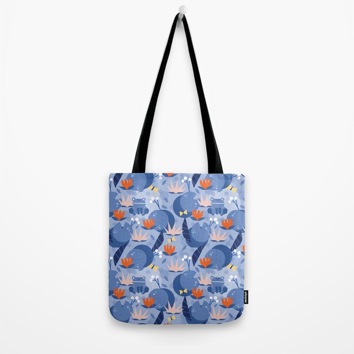 Frog in a pond pattern Tote Bag Gallery Image 2