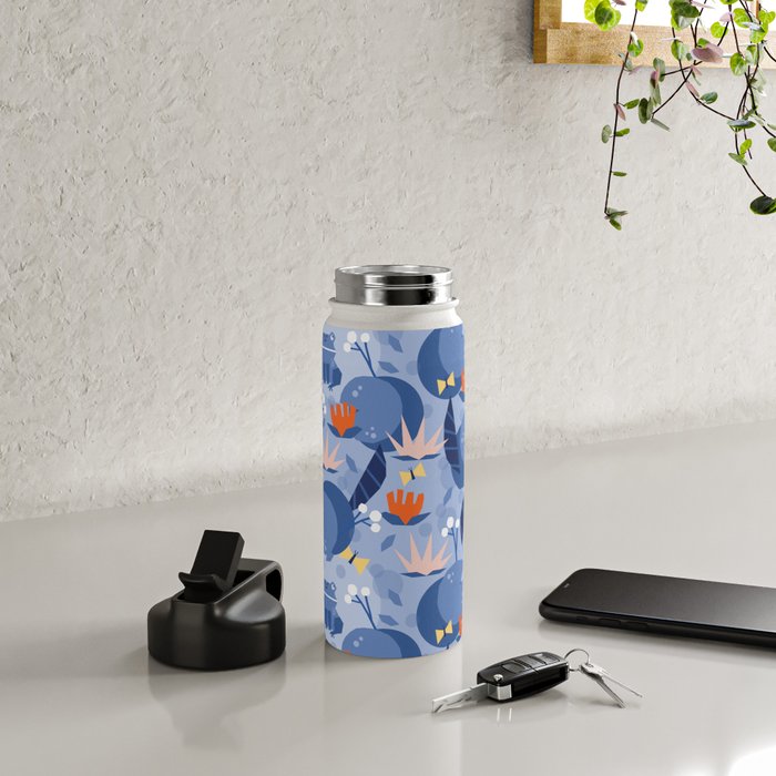 Frog in a pond pattern Water Bottle Gallery Image 4