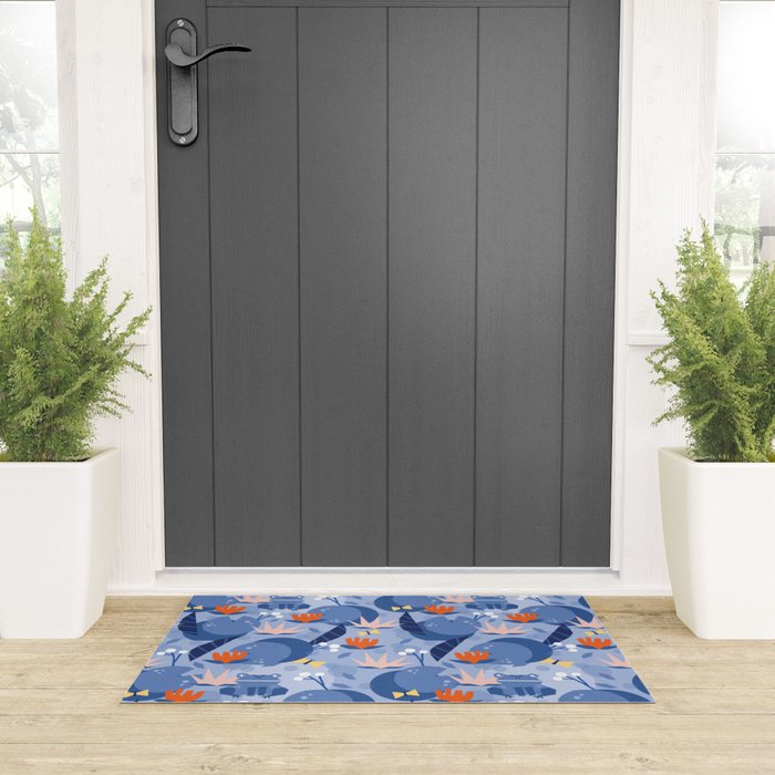 Frog in a pond pattern Welcome Mat Gallery Image 3