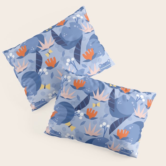 Frog in a pond pattern Pillow Sham Gallery Image 3